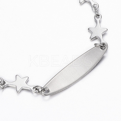 Tarnish Resistant 304 Stainless Steel ID Bracelets BJEW-H520-12P-1
