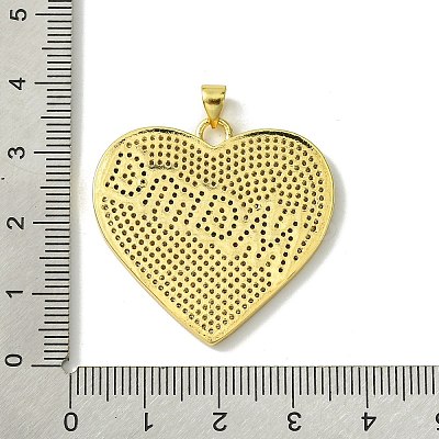 Mother's Day Real 18K Gold Plated Brass Micro Pave Cubic Zirconia Pendants KK-H472-05G-01-1
