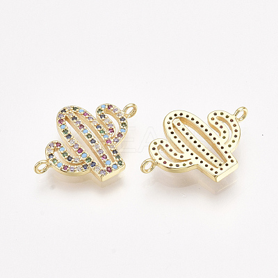 Brass Micro Pave Cubic Zirconia Links ZIRC-T008-01G-1
