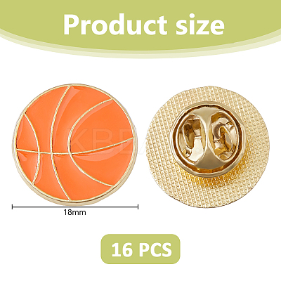 16Pcs Sport Enamel Pins JEWB-DC0001-24A-1