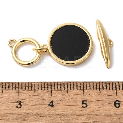 Brass Toggle Clasps with Paua Shell KK-N254-72G-1