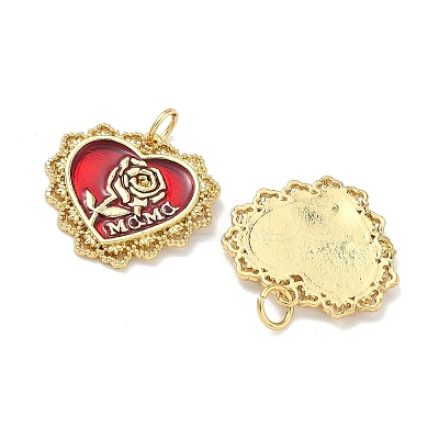 Mother's Day Brass Enamel Pendants KK-G555-15G-01-1