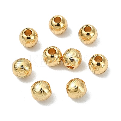 SHEGRACE Brass Textured Round Beads XGRPCU095-298G-1