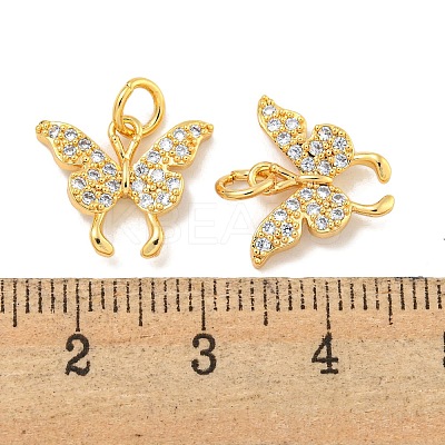 Brass Micro Pave Clear Cubic Zirconia Pendants KK-P275-35G-1