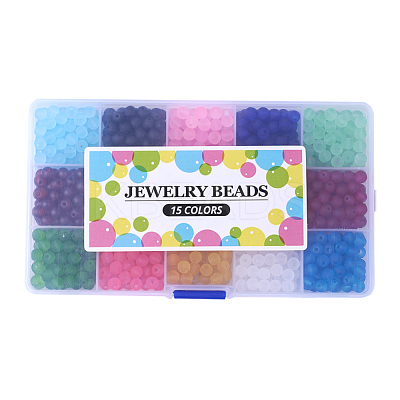 1Box 15 Color Transparent Glass Beads GLAA-X0011-02-10mm-1