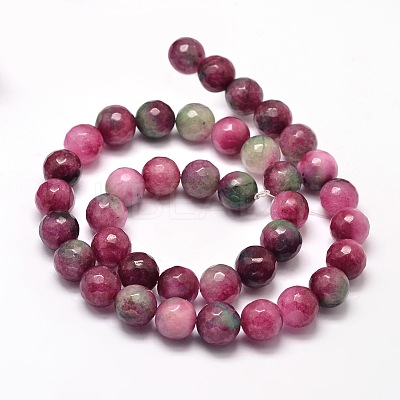Dyed Natural Malaysia Jade Round Bead Strands G-L395-39-6mm-1