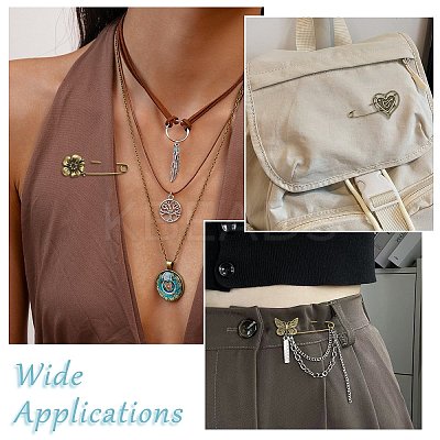 20Pcs 10 Styles Alloy Kilt Pins for Backpack Clothes JEWB-CJ0003-24-1