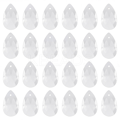 40Pcs Faceted Teardrop Glass Pendants GLAA-SP0001-11B-1