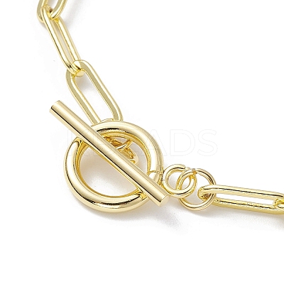 Golden 304 Stainless Steel Charm Bracelets with Brass Paperclip Chains BJEW-JB10031-04-1