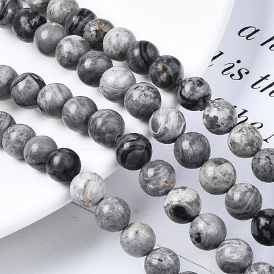 Natural Maifanite/Maifan Stone Beads Strands G-Q462-8mm-21-1