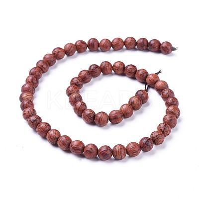 Wood Beads Strands WOOD-F008-03-D-1