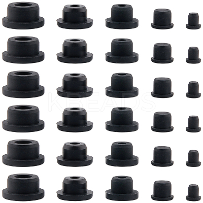 30Pcs 5 Styles Silicone Hole Plugs AJEW-GF0011-63B-1