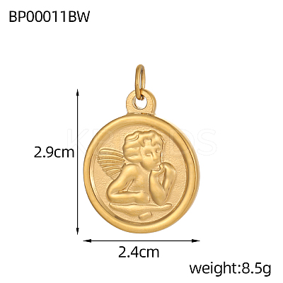 Angel Charms 304 Stainless Steel Pendants STAS-OY004-34G-1