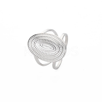 Non-Tarnish 304 Stainless Steel Oval Wide Open Cuff Ring for Women RJEW-S405-172P-1