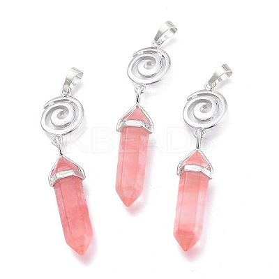 Cherry Quartz Glass Pointed Big Pendants G-D0021-01P-20-1