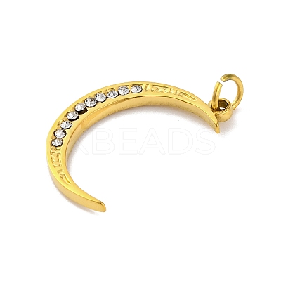304 Stainless Steel Micro Pave Cubic Zirconia Pendants STAS-Z096-01G-03-1