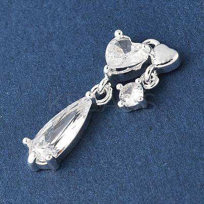 Brass Micro Pave Cubic Zirconia Pendants KK-A253-06S-02-1