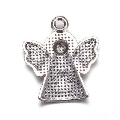 Tibetan Style Antique Silver Angel Pendants X-TIBEB-A11978-AS-LF-1