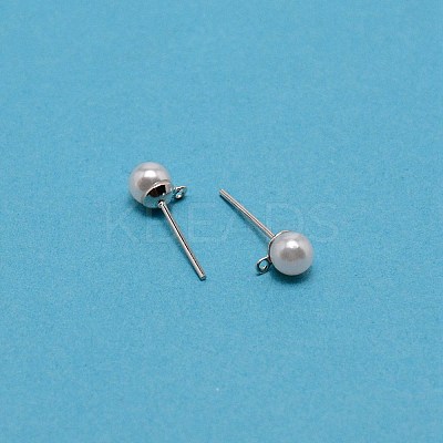 304 Stainless Steel Stud Earring Findings STAS-WH0029-02A-02-1