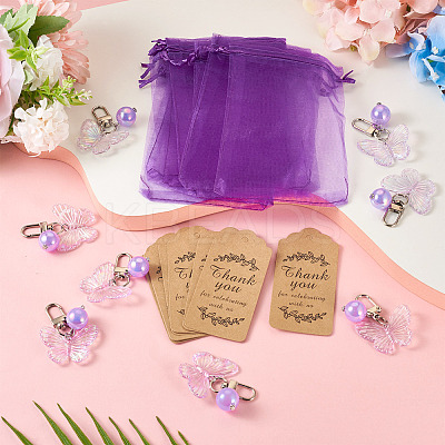 10Pcs Butterfly Acrylic  Pendant Decorations HJEW-TAC0071-1