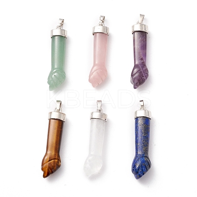 Natural Gemstone Pendants G-K322-01-1