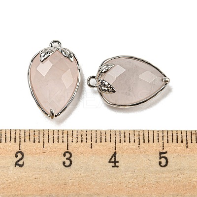 Natural Rose Quartz Faceted Pendants G-M431-06P-03-1