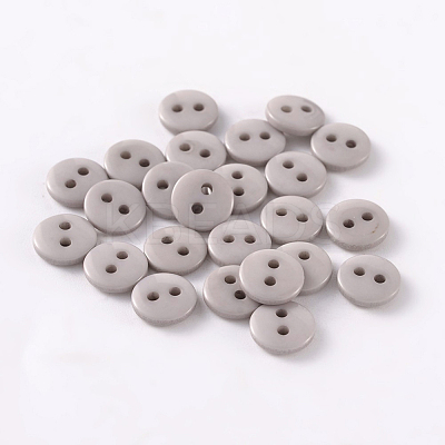 2-Hole Flat Round Resin Sewing Buttons for Costume Design BUTT-E119-28L-05-1