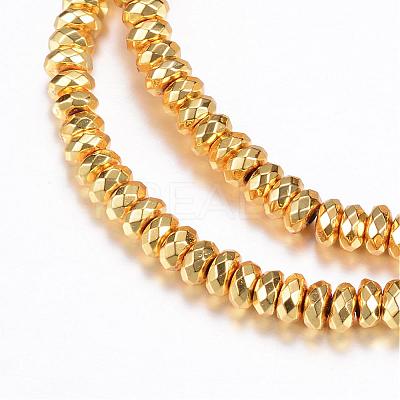 Electroplate Non-magnetic Synthetic Hematite Bead Strands G-Q465-13G-1
