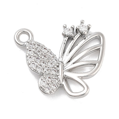 Brass Pave Clear Cubic Zirconia Pendants LS-KK-Z061-08P-01-1