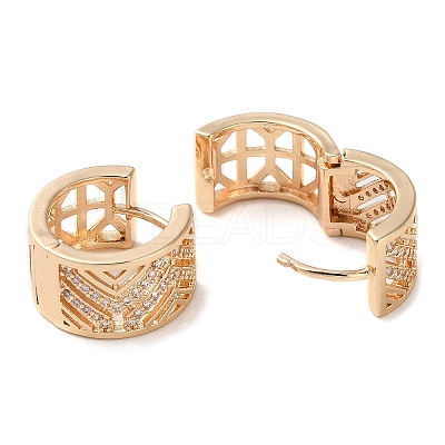 Rack Plating Brass Micro Pave Cubic Zirconia Thick Hoop Earrings LS-EJEW-P238-08KCG-1