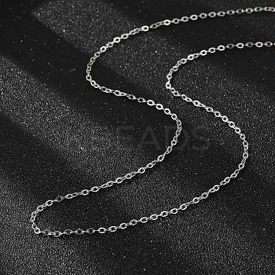 Tarnish Resistant Classic Plain 304 Stainless Steel Mens Womens Cable Chain Necklaces STAS-M174-025P-1