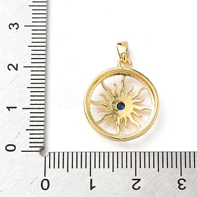 Brass Micro Pave Cubic Zirconia Pendants KK-P334-01G-1