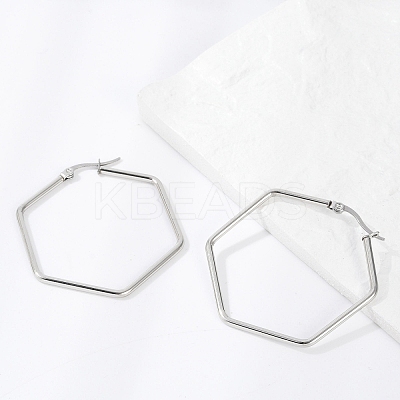 Tarnish Resistant 201 Stainless Steel Hoop Earrings X-EJEW-A052-25A-1
