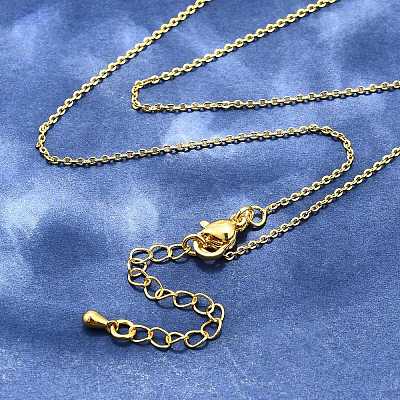 Brass Cable Chain Necklaces X-MAK-P011-01G-1