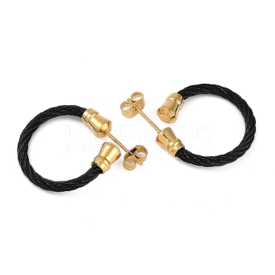 Ion Plating(IP) 304 Stainless Steel Twist Stud Earrings for Women EJEW-M023-06A-1