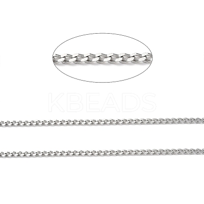 Tarnish Resistant 304 Stainless Steel Faceted Curb Chains CHS-G027-07P-1