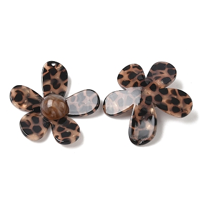Opaque Leopard Print Cellulose Acetate(Resin) Pendants FIND-C088-02B-1