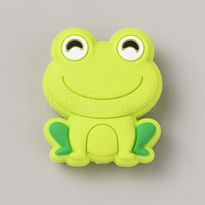 Frog Food Grade Eco-Friendly Silicone Focal Beads SIL-WH0006-29F-1