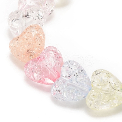 Candy Color Acrylic Heart Beaded Stretch Bracelet for Kids BJEW-JB08241-1