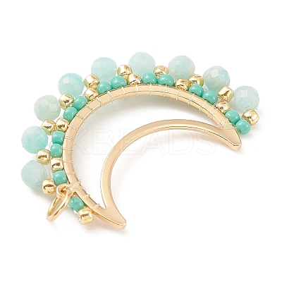 Natural Amazonite Faceted Round Pendants PALLOY-MZ00169-01-1