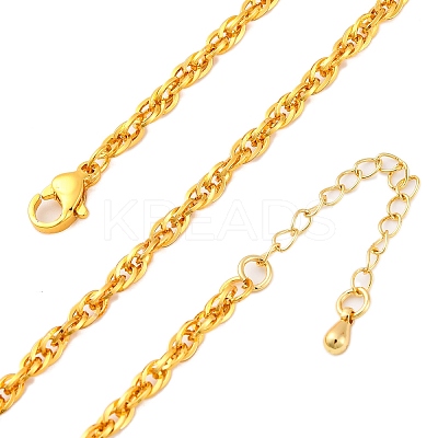 Brass Rope Chains Necklaces for Women NJEW-D302-62G-1