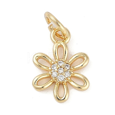 Rack Plating Brass Micro Pave Cubic Zirconia Pendants KK-H509-22G-01-1