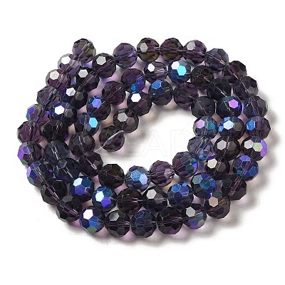 Electroplate Transparent Glass Beads Strands EGLA-A035-T10mm-L15-1