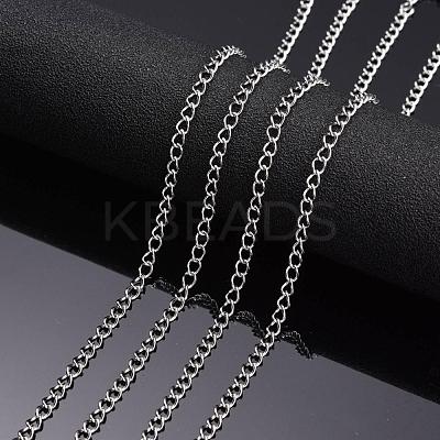 Tarnish Resistant 304 Stainless Steel Twist Chains CHS-K001-24-3mm-1