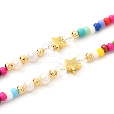 Glass Seed Beads Eyeglasses Chains AJEW-EH00383-02-1