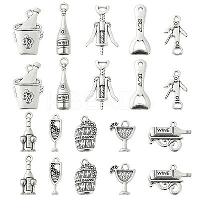 100pcs 10 Style Tibetan Style Alloy Pendants TIBEP-CJ0001-27-1