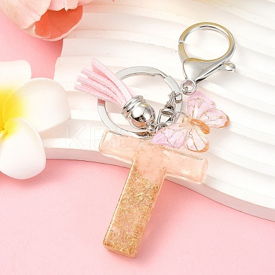 Resin & Acrylic & Faux Suede Tassel Keychain KEYC-YW00123-20-1