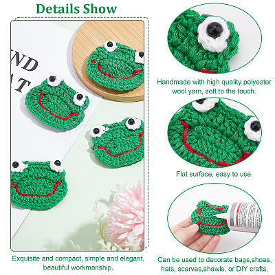 Frog's Head Shape Cartoon Style Polyester Knitted Costume Ornament Accessories DIY-BC0006-65-1