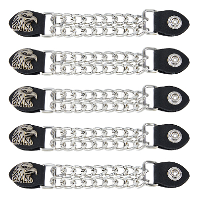 5Pcs Alloy & Imitation Leather Waistcoat Extension Chain FIND-FH0008-85A-1