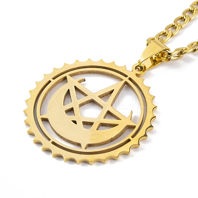 304 Stainless Steel Enamel Necklaces NJEW-Q338-10G-1